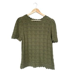 Anthropologie Pointelle Sweater Tee